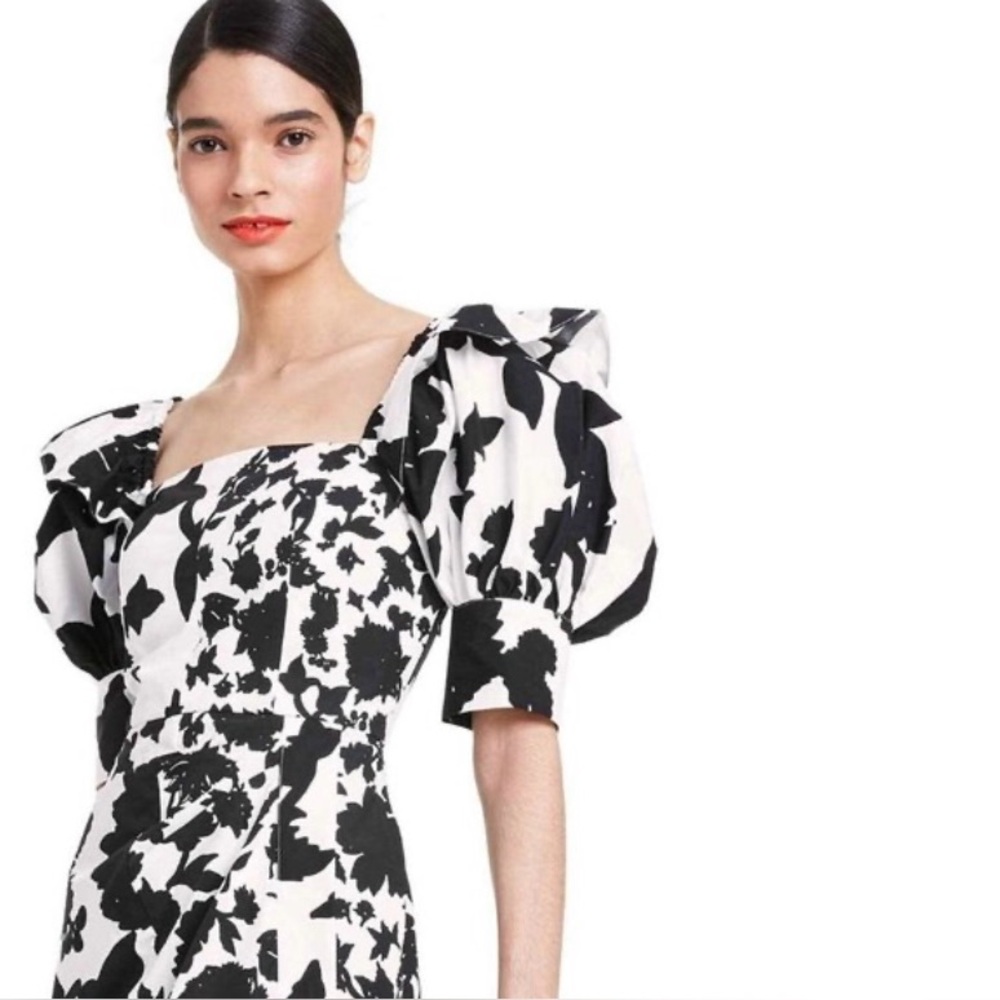 💫HP‼️💫 NWOT CHRISTOPHER JOHN ROGERS x Target Floral Midi Dress, Black/White, 10